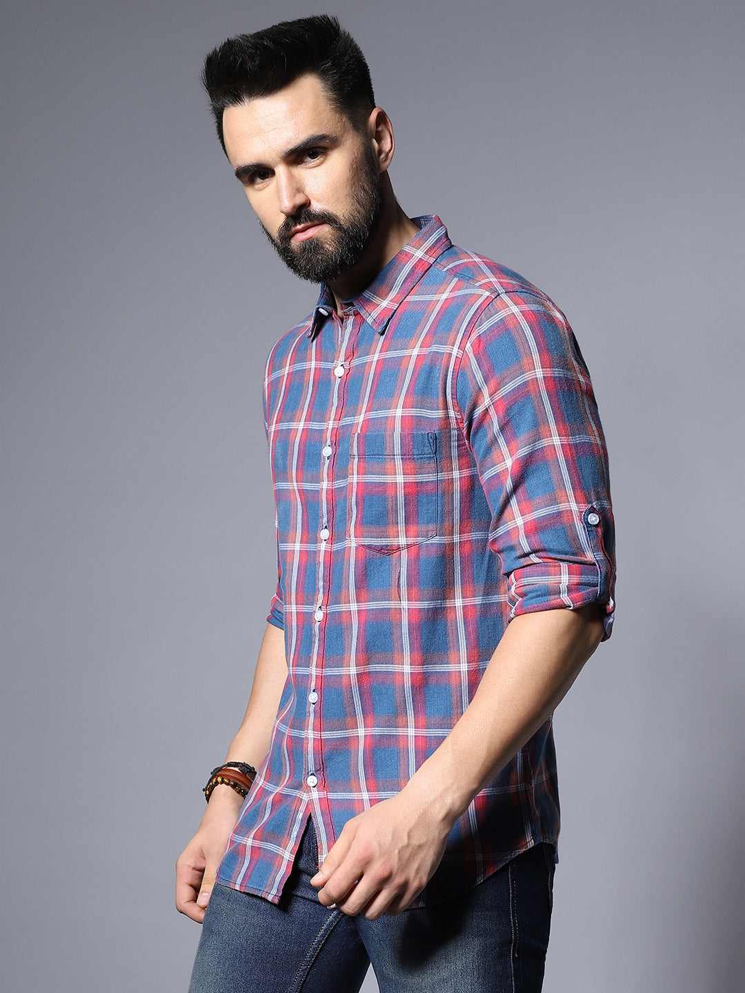 Classic Regular Fit Checked Pure Cotton Casual Shirt