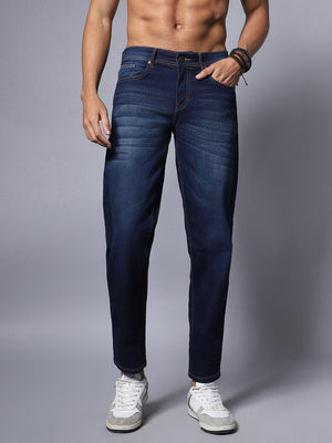 Men Blue Relaxed Fit Mid-Rise Light Fade Jeans