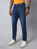 Men Tapered Fit Mid-Rise Clean Look Light Fade Stretchable Jeans