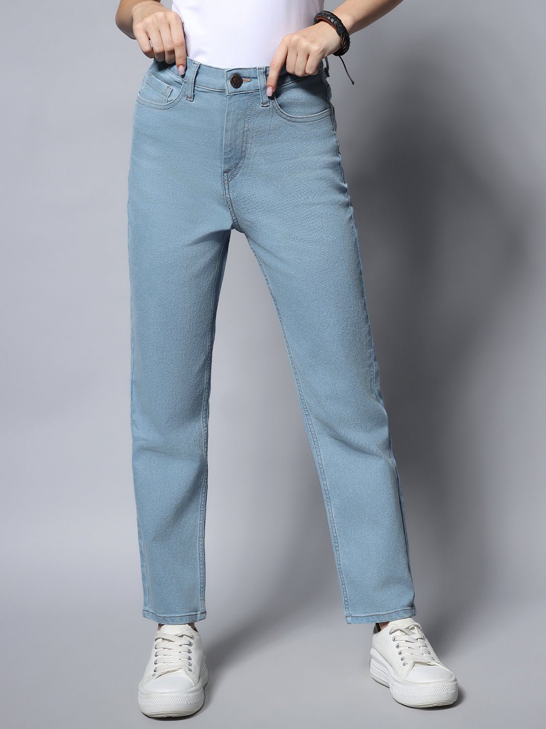 Stretch Straight Fit Clean Look Jeans