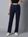 Women Straight Fit High-Rise Clean Look Stretchable Jeans