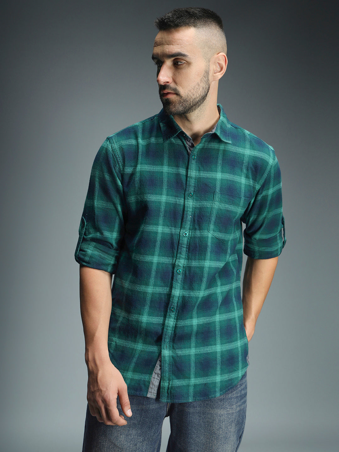 Standard Tartan Checked Pure Cotton Casual Shirt