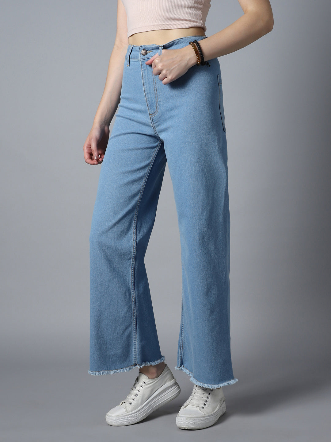 Women 90s Marine Straight Fit High-Rise Stretchable Jeans