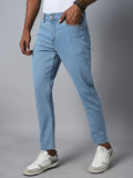 Men Blue Tapered Fit Mildly Distressed Stretchable Jeans