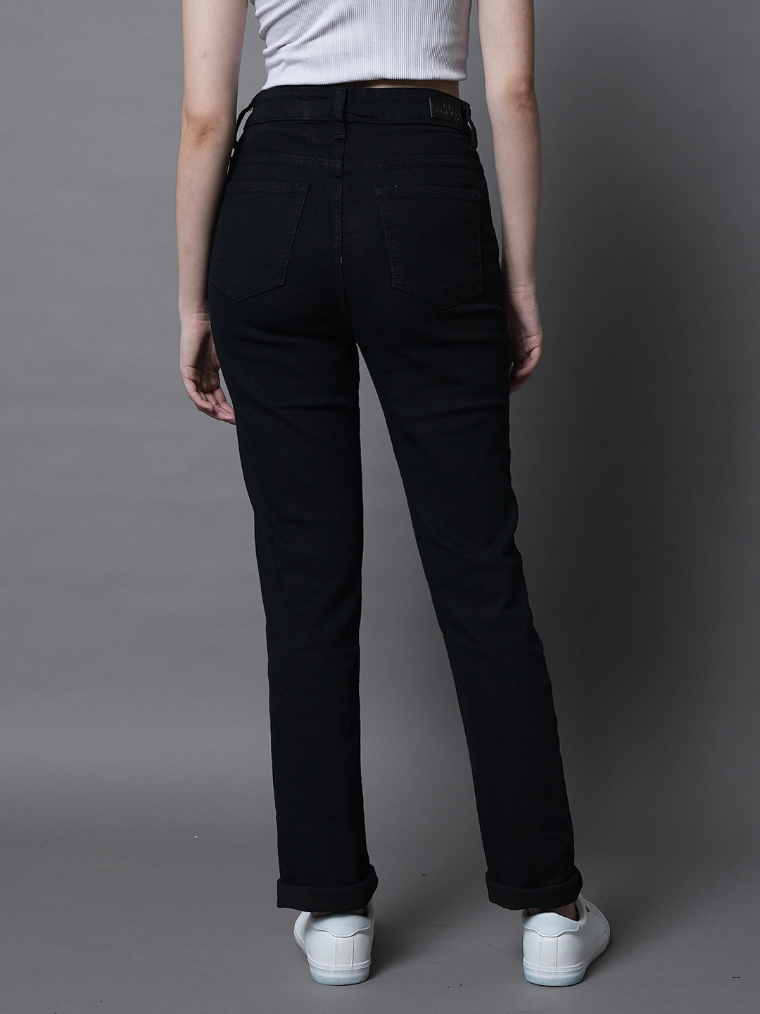 Women Straight Fit High-Rise Clean Look Stretchable Jeans