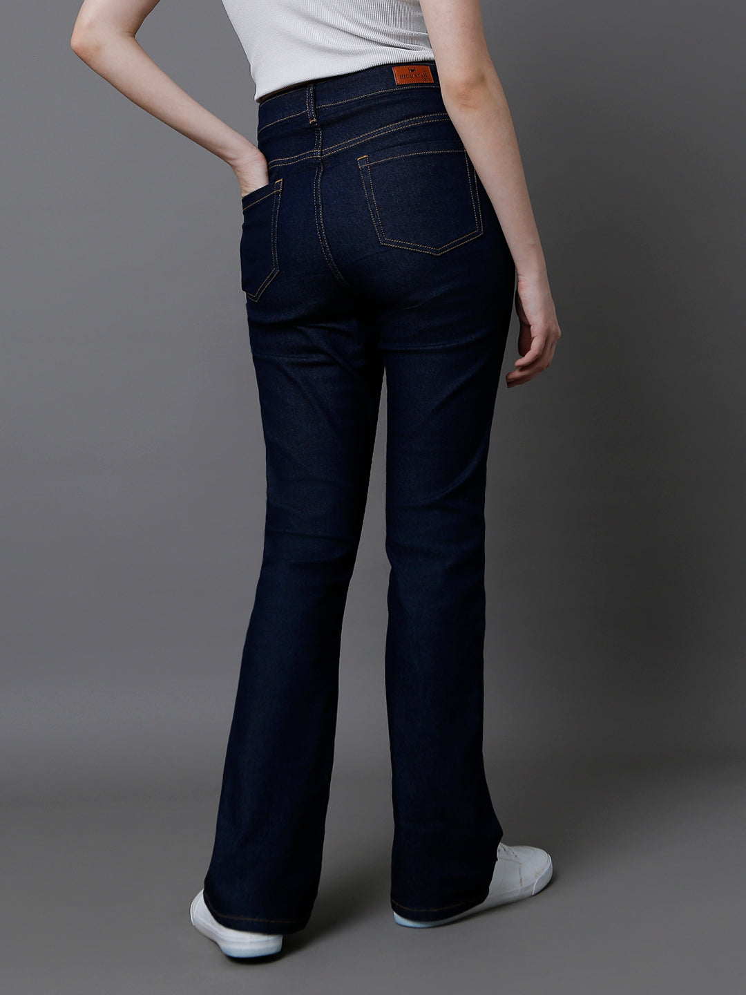 Women Clean Look Bootcut High-Rise Stretchable Jeans