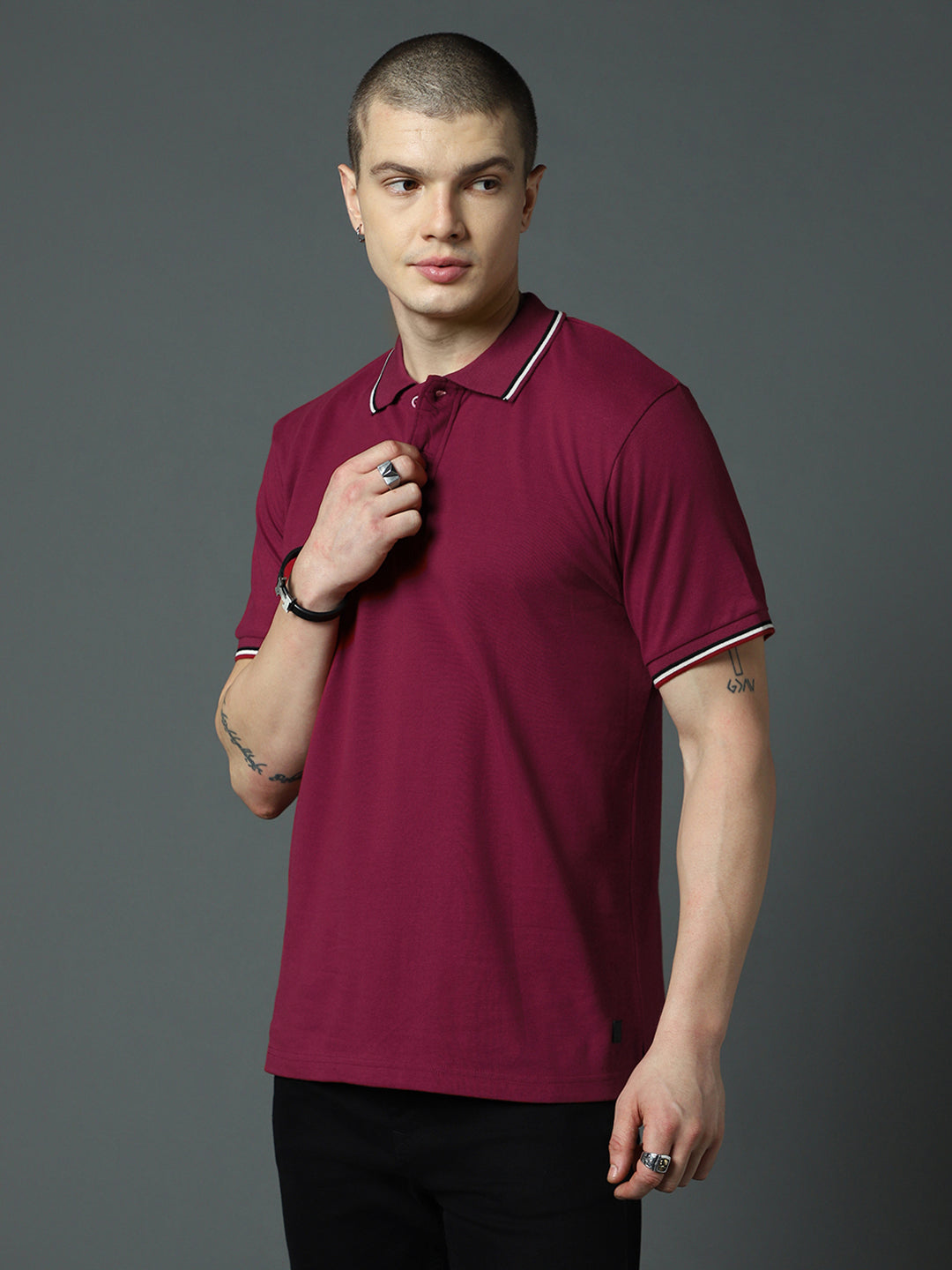 Polo Collar Pure Cotton T-shirt