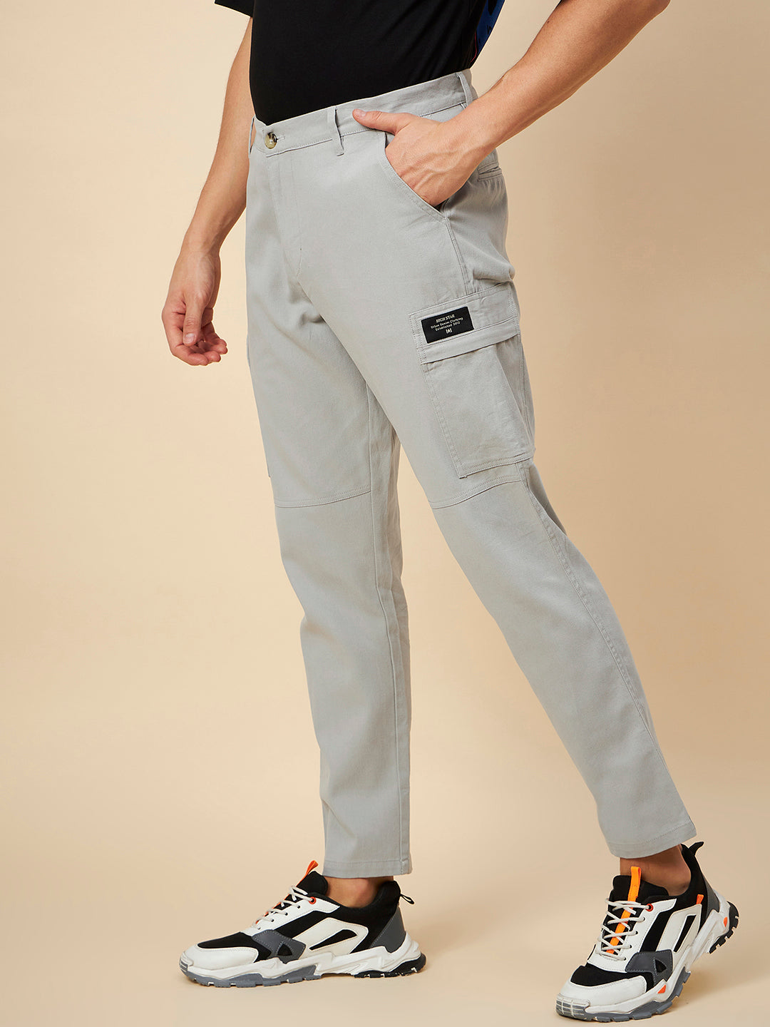 Men Mid Rise Woven Cargo Trouser