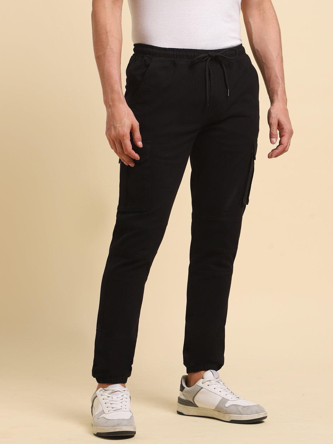 Men Mid Rise Woven Cargo Trousers