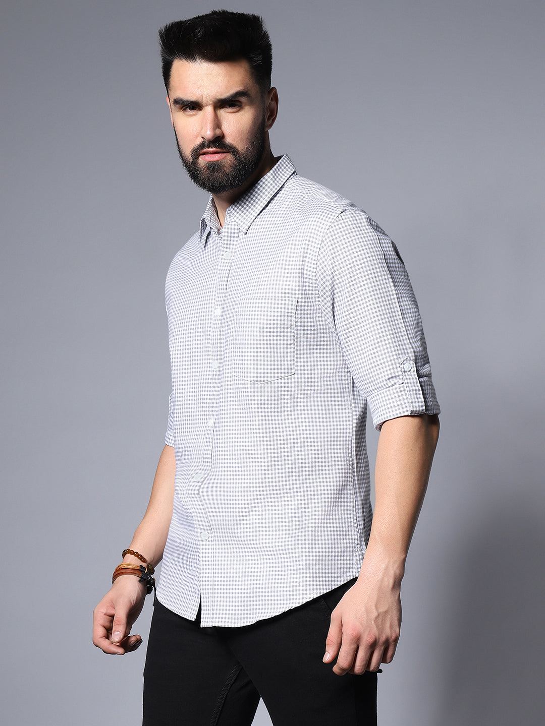 Classic Grid Tattersall Checked Pure Cotton Casual Shirt