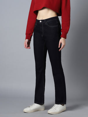 Women Bootcut High-Rise Clean Look Stretchable Jeans