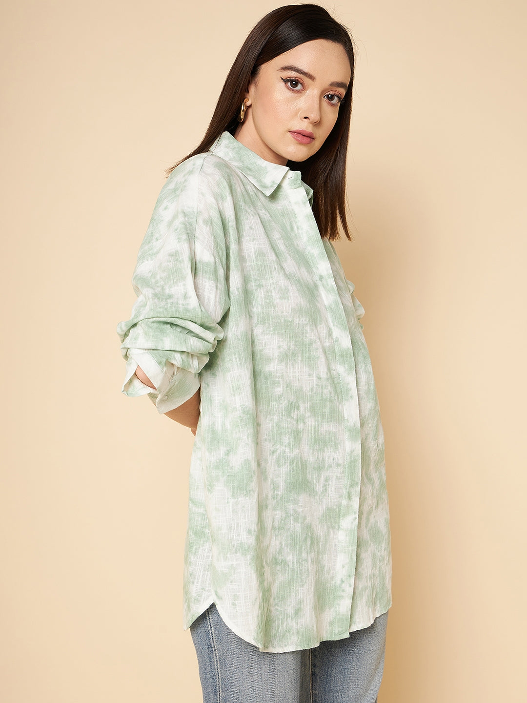 Oversized Tye Dye Pint Cotton Casual Shirt