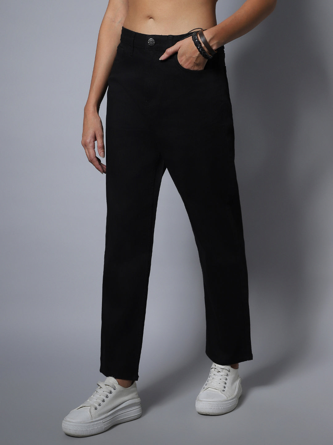 Straight Fit High-Rise Stretchable Jeans