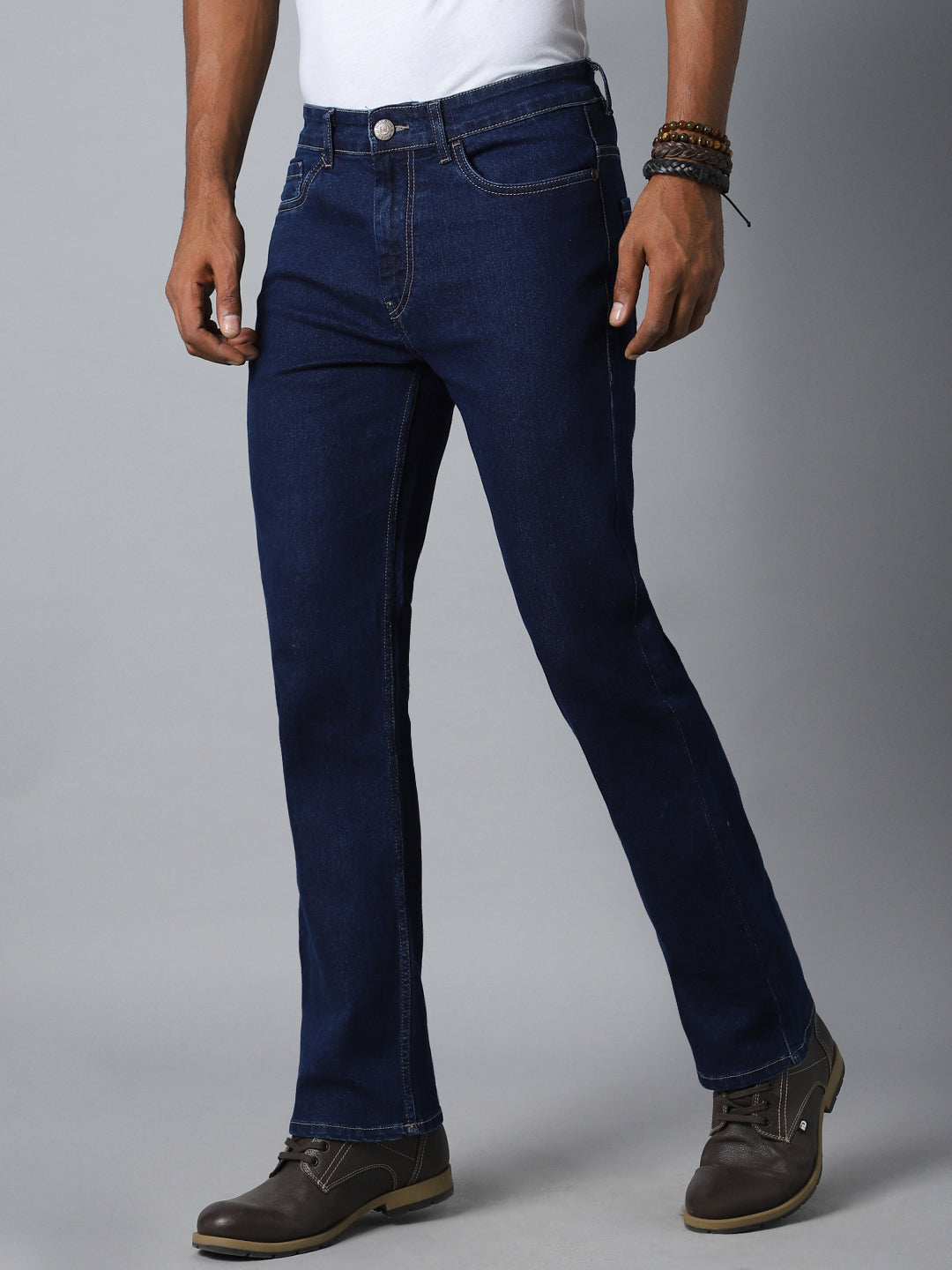 Men Blue Bootcut Stretchable Jeans