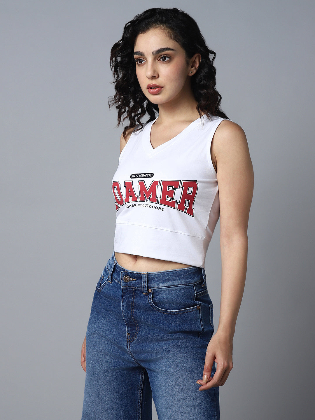 Typography Printed Crop Top