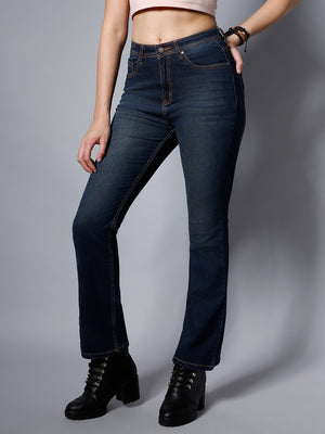 Women Blue Bootcut High-Rise Light Fade Stretchable Jeans