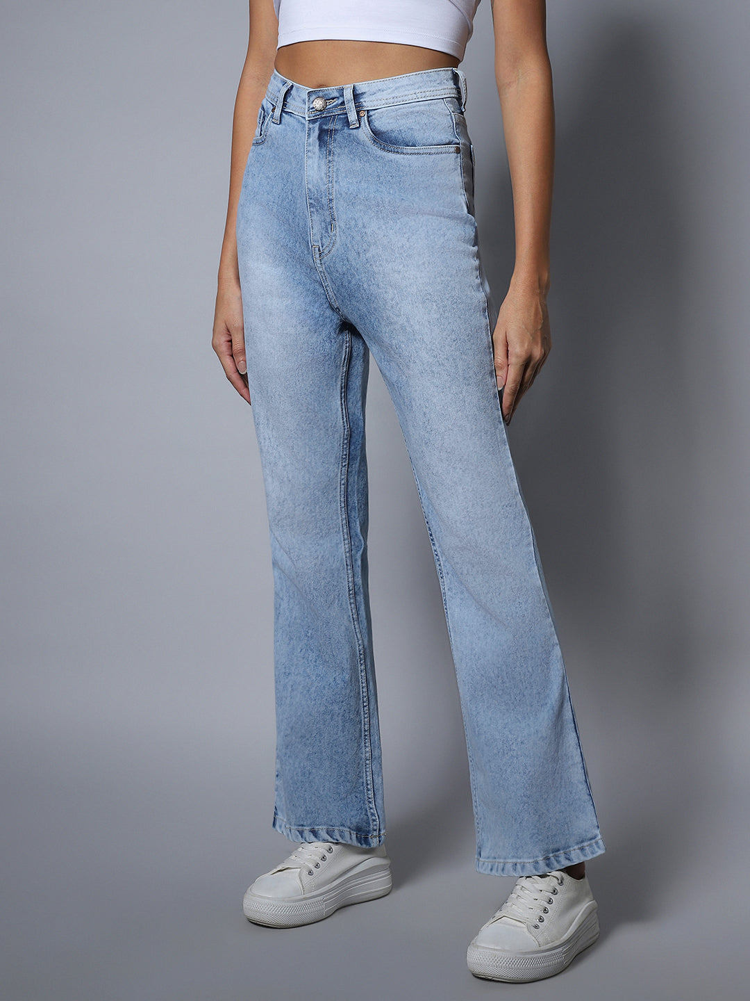 Women High rise Stretch Flare Fit Jeans