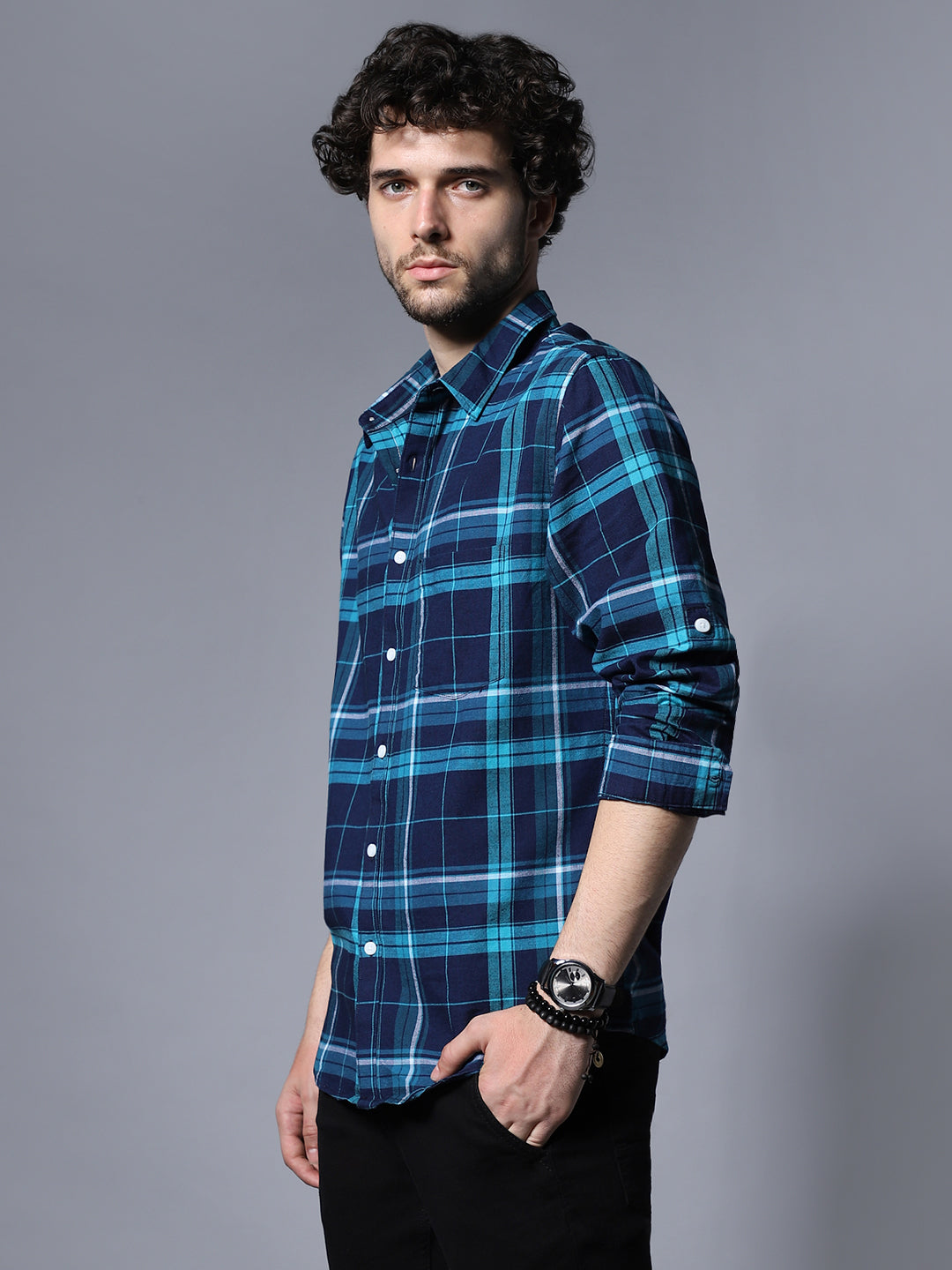 Classic Tartan Checks Opaque Pure Cotton Casual Shirt