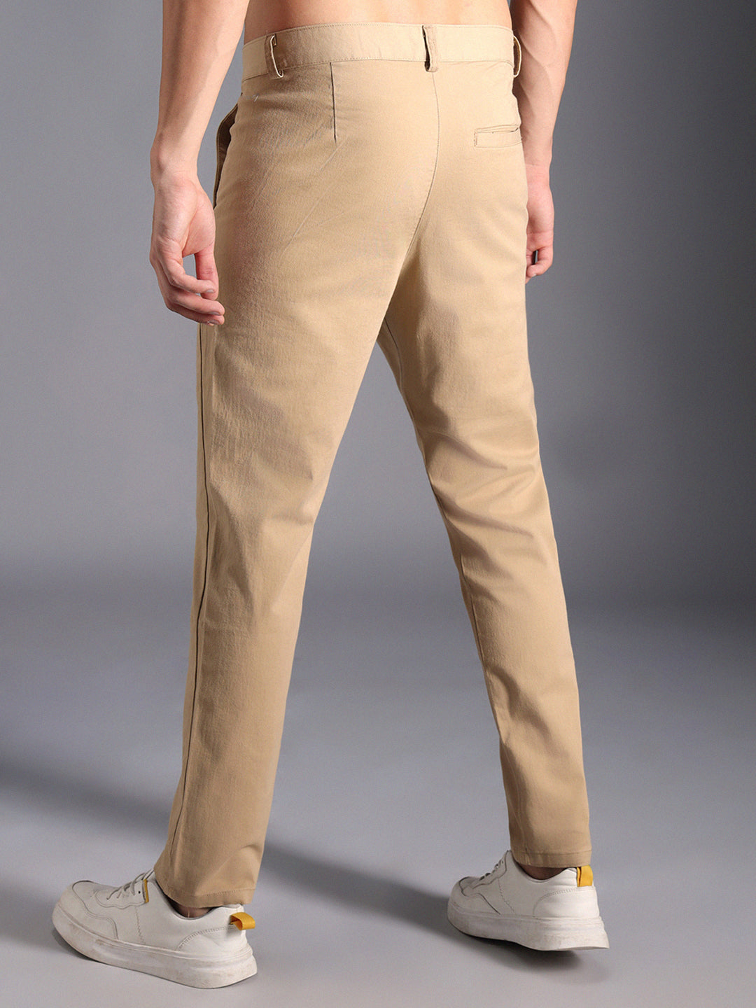 Men Relaxed Straight Leg Mid-Rise Chinos Trousers