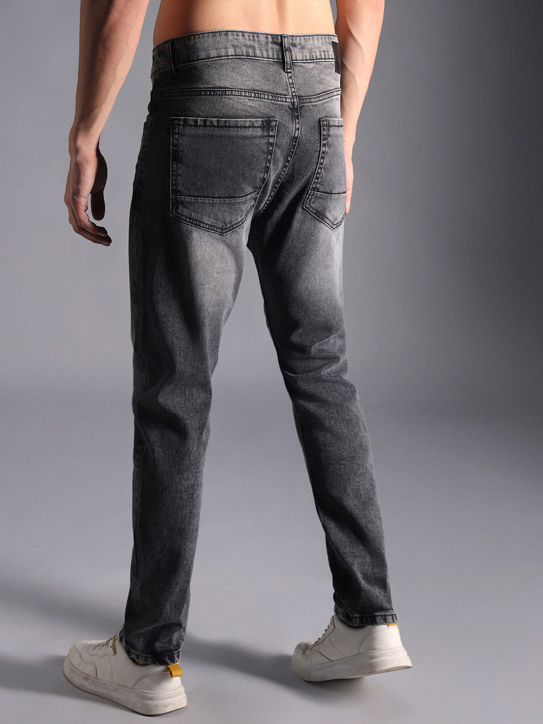 Men Straight Fit Clean Look Light Fade Cotton Jeans