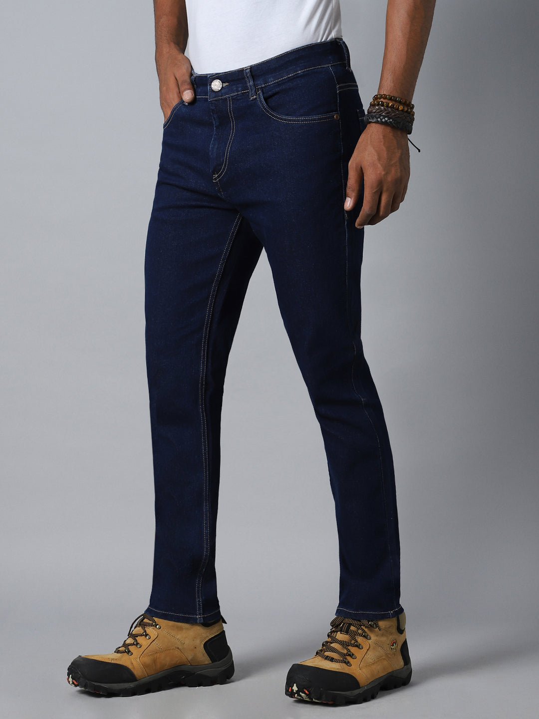 Men Blue Straight Fit Stretchable Jeans