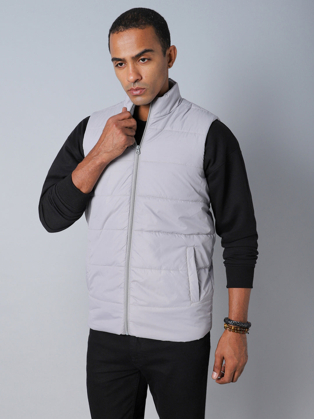 Men Grey Outdoor Padded Jacket