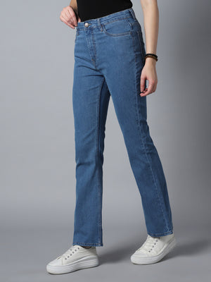 Women Bootcut High-Rise Clean Look Stretchable Jeans