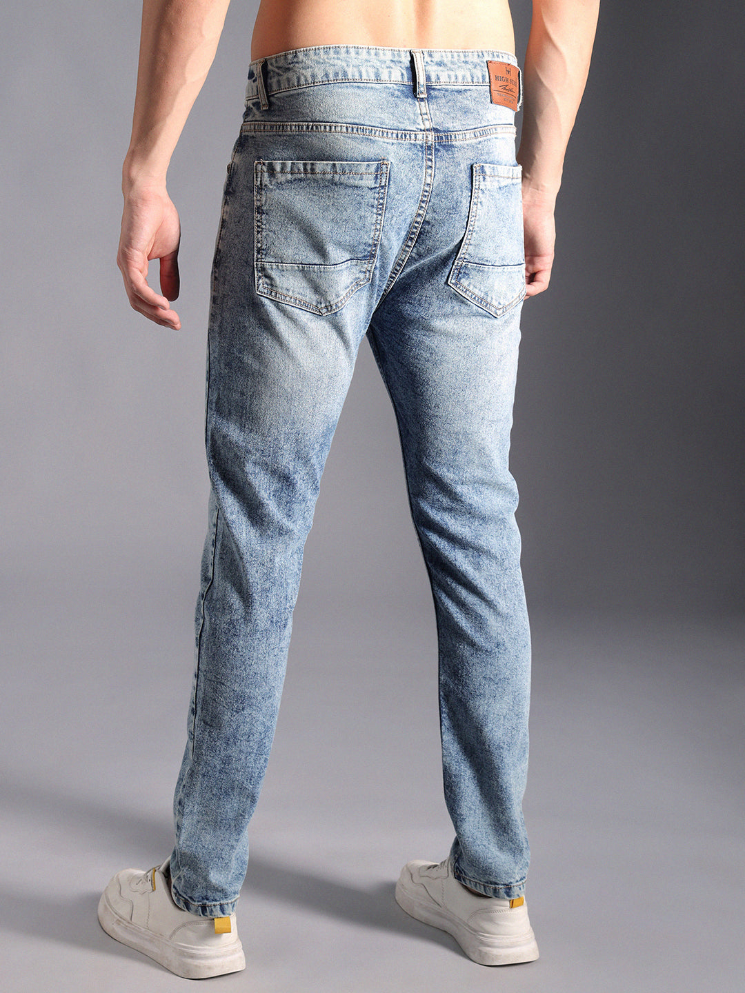 Men Straight Tappered Fit Heavy Fade Cotton Jeans