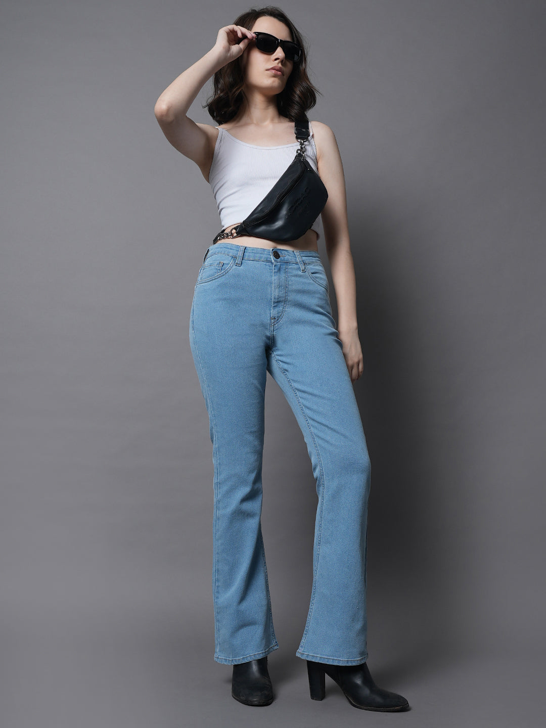 Women Bootcut High-Rise Clean Look Stretchable Jeans