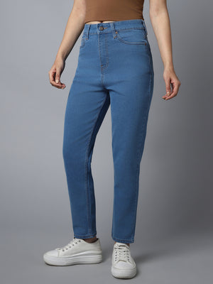 Women Clean Look High-Rise Cotton Jeans