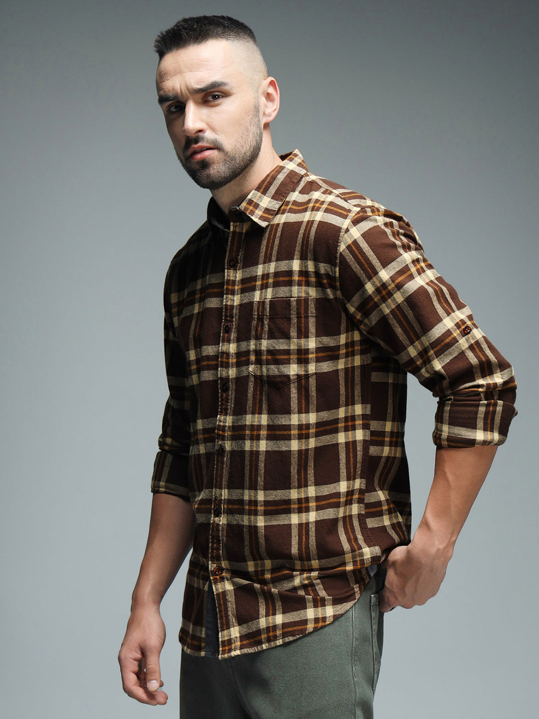 Standard Tartan Checked Pure Cotton Casual Shirt