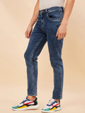 Men Straight Fit Heavy Fade Stretchable Jeans