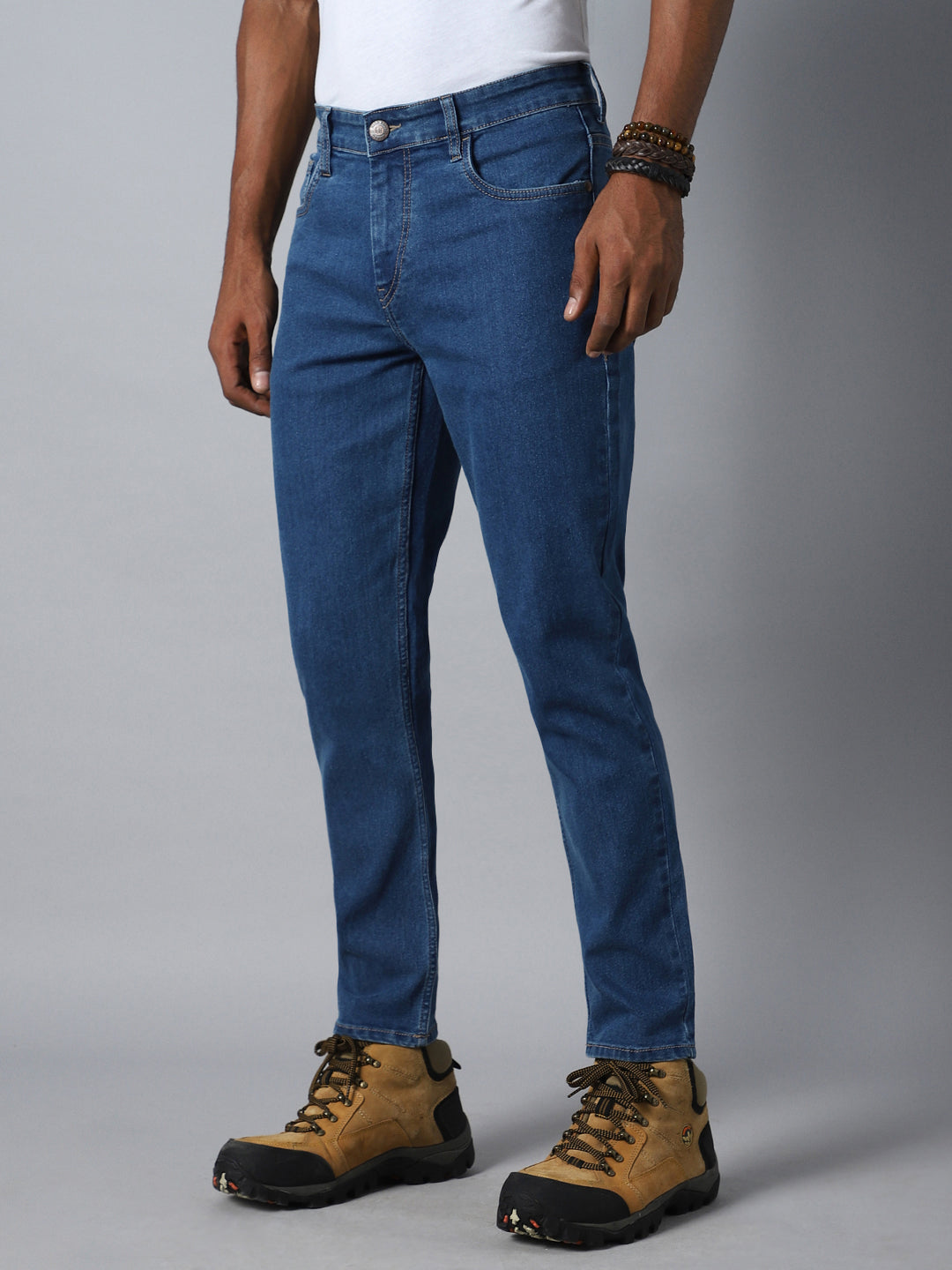 Men Blue Tapered Fit Stretchable Jeans