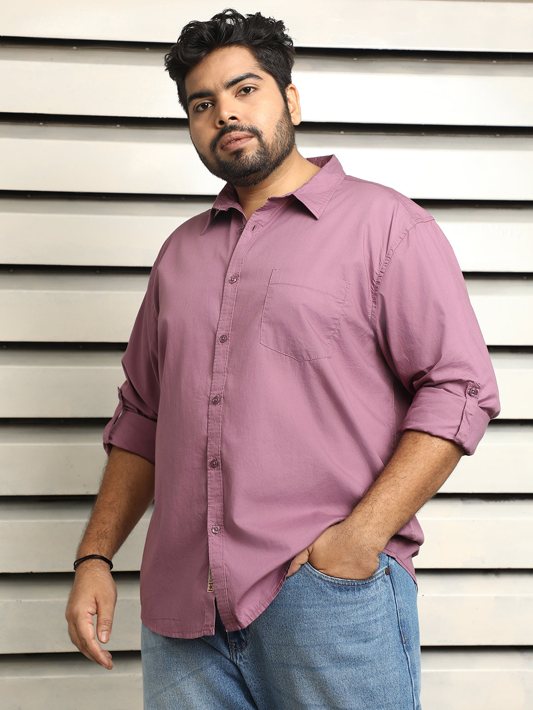 Plus Size Men Regular Fit Casual Shirt