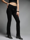 Women Bootcut High-Rise Clean Look Cotton Jeans