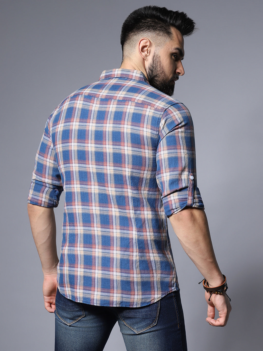 Classic Regular Fit Tartan Checked Pure Cotton Casual Shirt