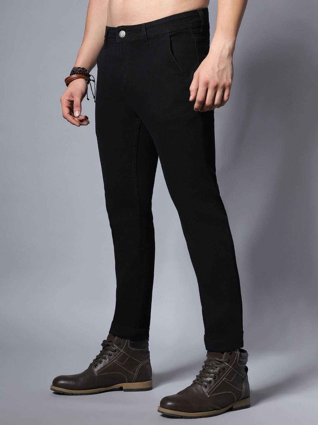 Men Black Slim Fit Mid-Rise Clean Look Stretchable Jeans