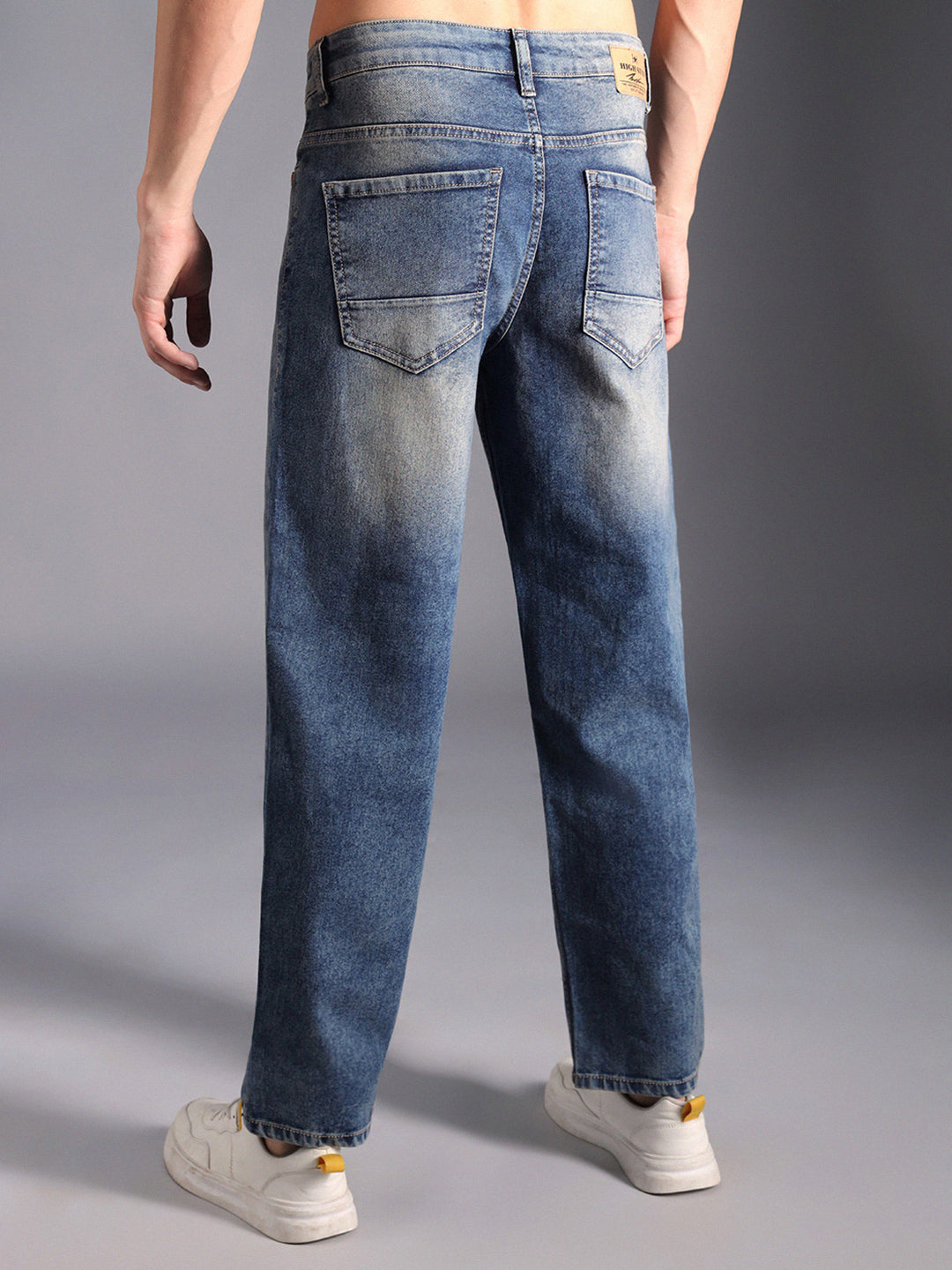 Men Mid Rise Tapered Fit Heavy Fade Pure Cotton Jeans