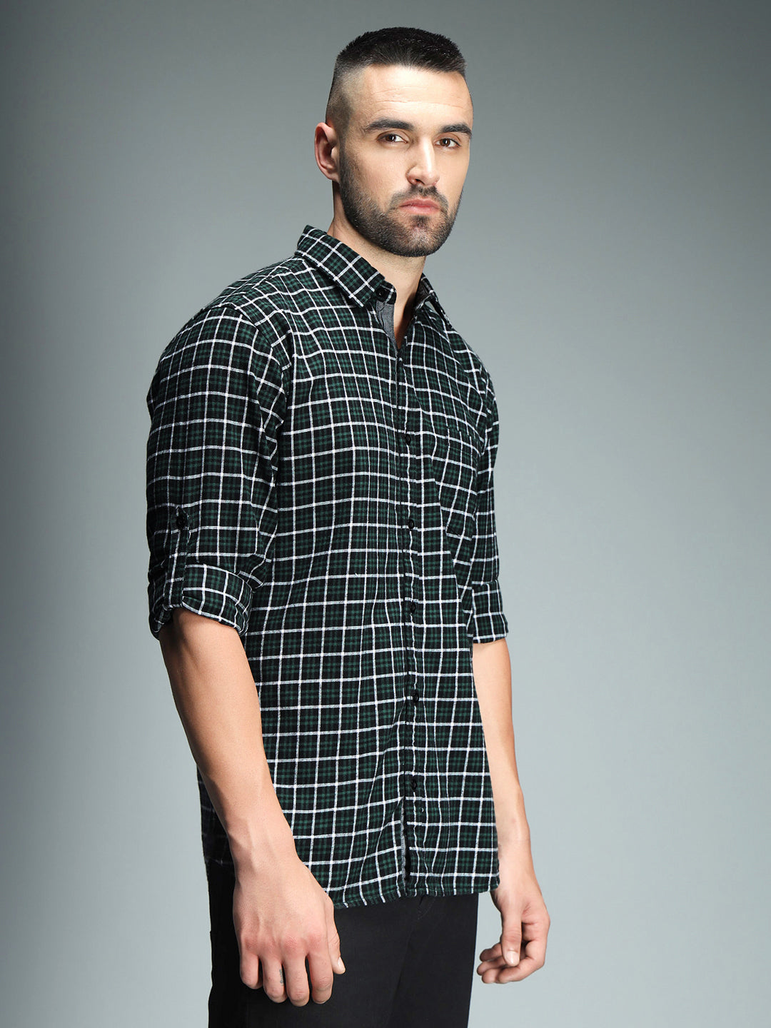 Standard Grid Tattersall Checked Pure Cotton Casual Shirt