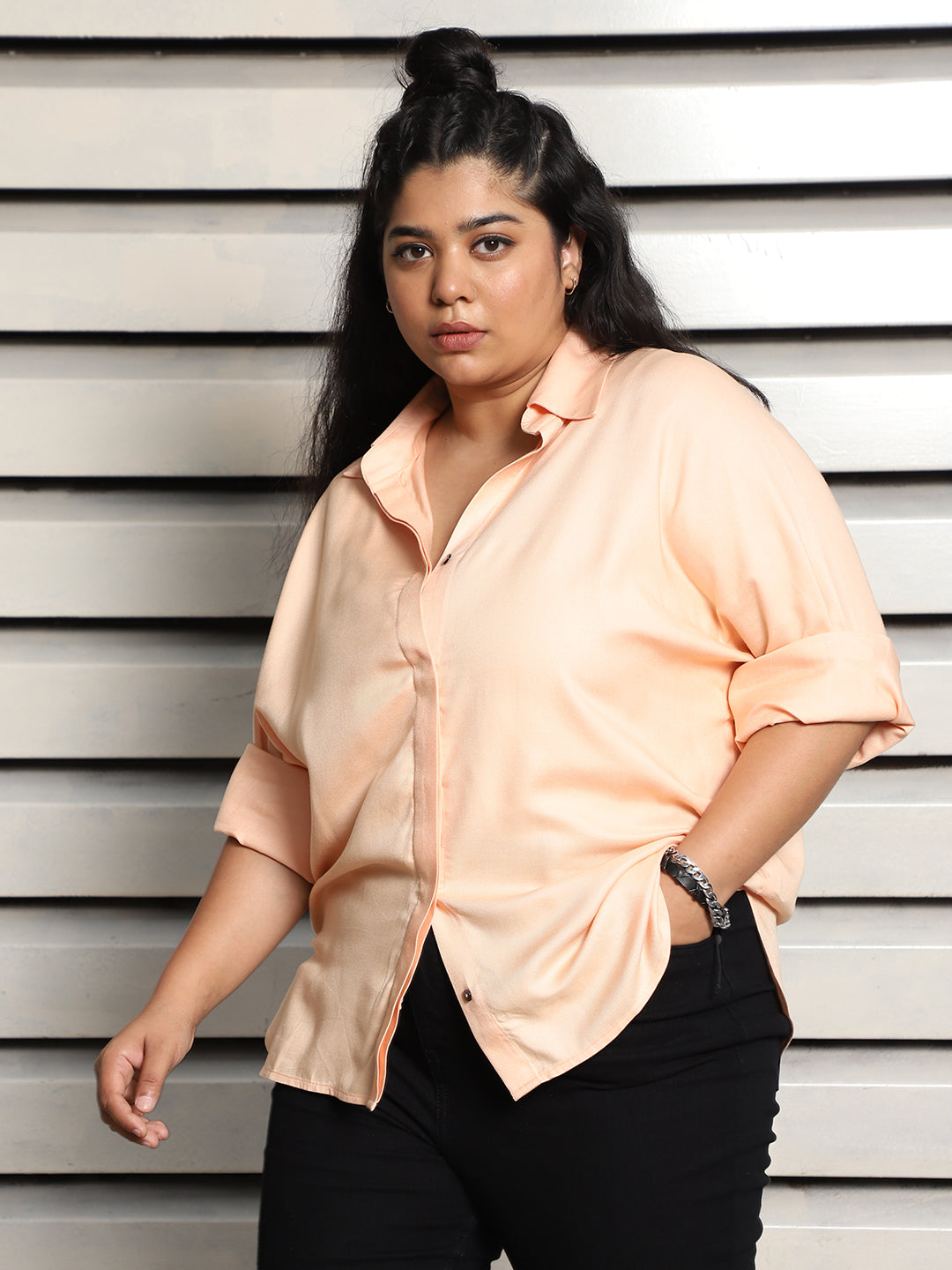 Plus Size Women Boxy Opaque Casual Shirt