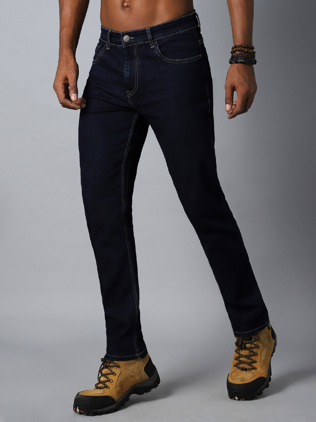 Men Blue Straight Fit Stretchable Jeans