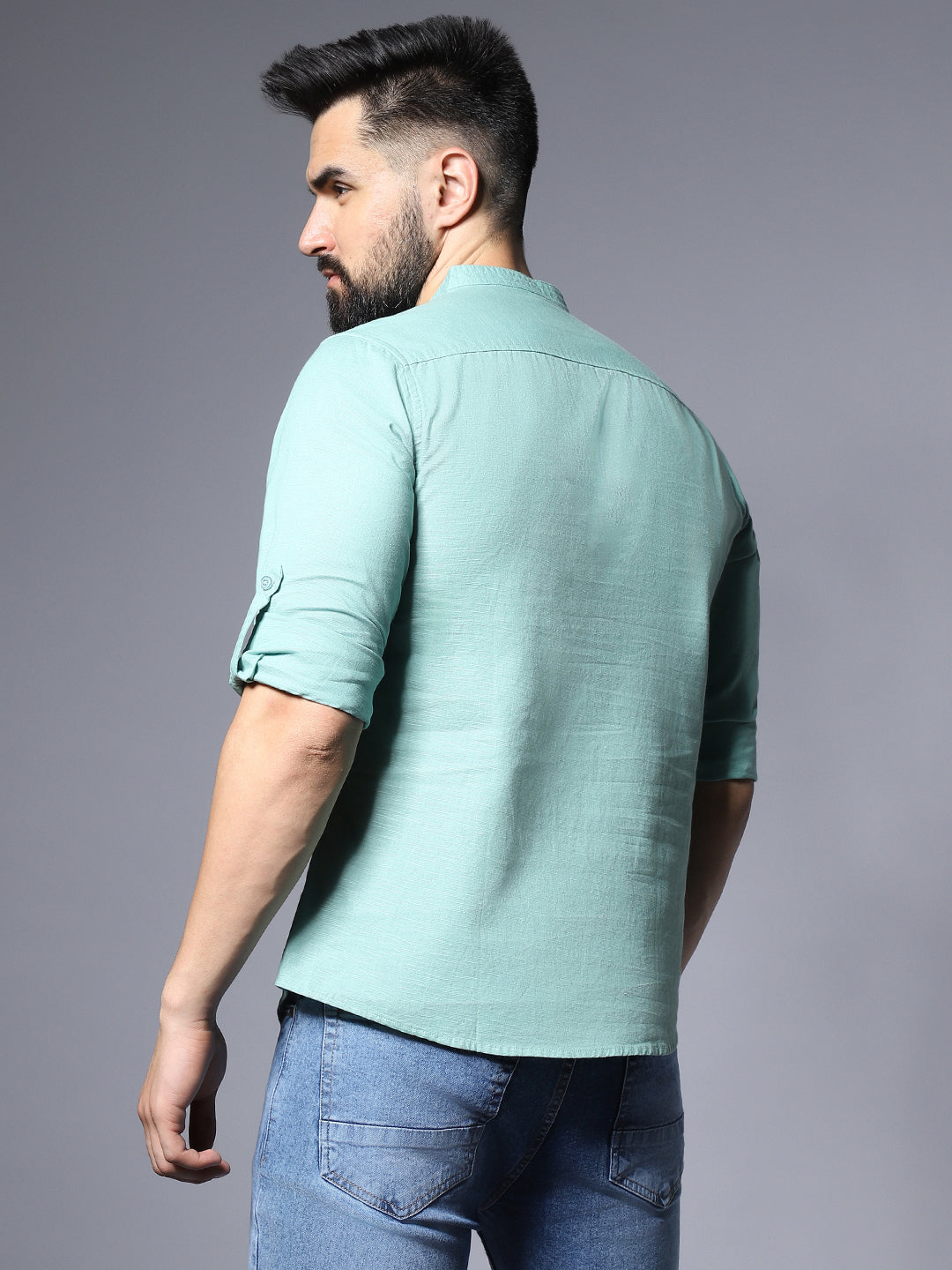 Green Classic Opaque Casual Shirt