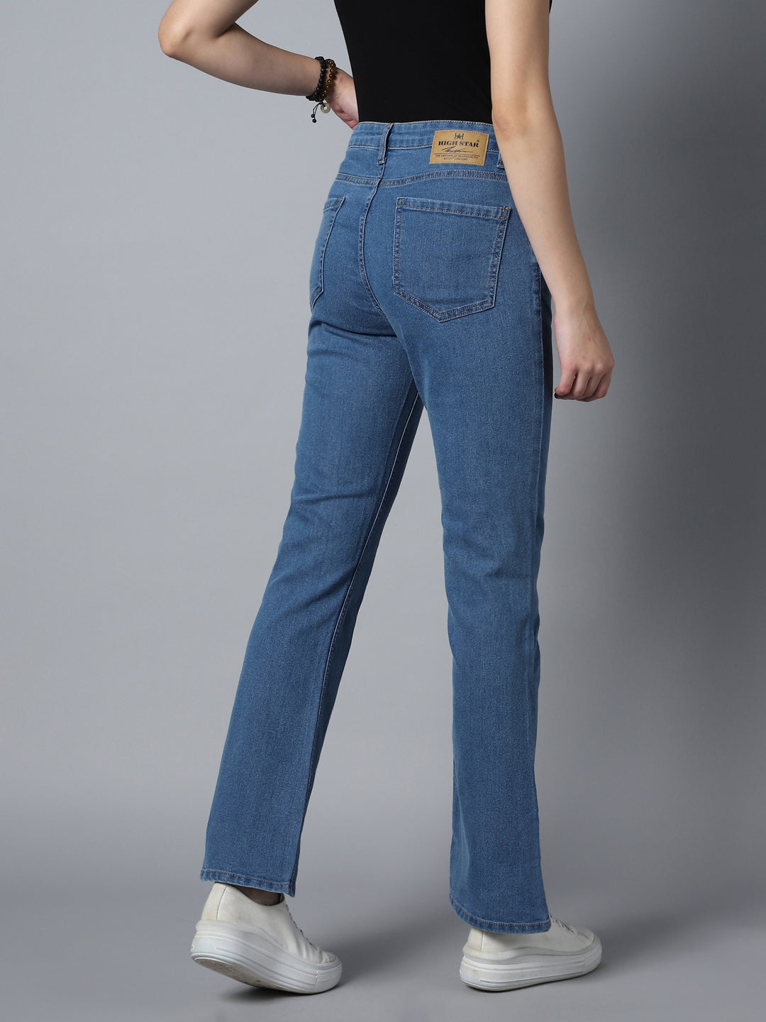 Women Bootcut High-Rise Clean Look Stretchable Jeans