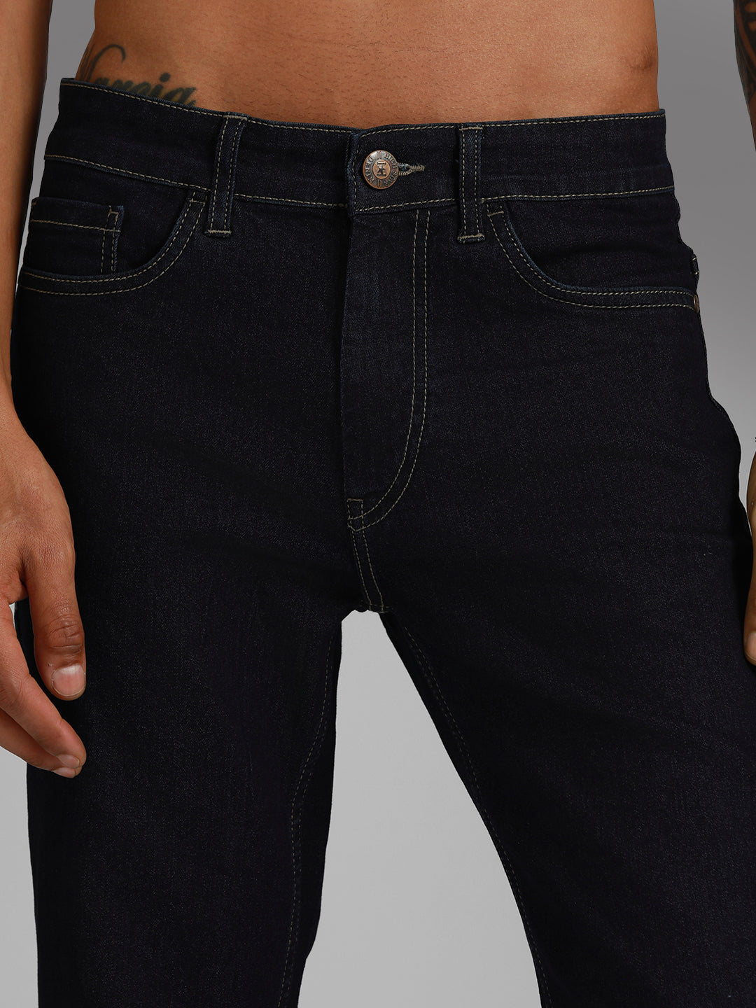 Men Bootcut Mid-Rise Clean Look Stretchable Jeans