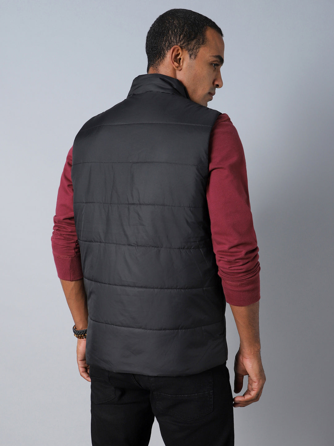 Mock Collar Sleeveless Padded Jacket