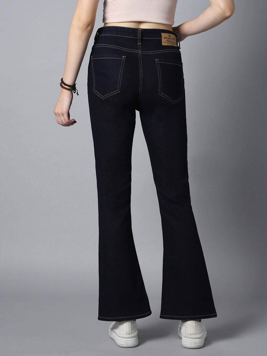 Women Bootcut High-Rise Clean Look Stretchable Jeans