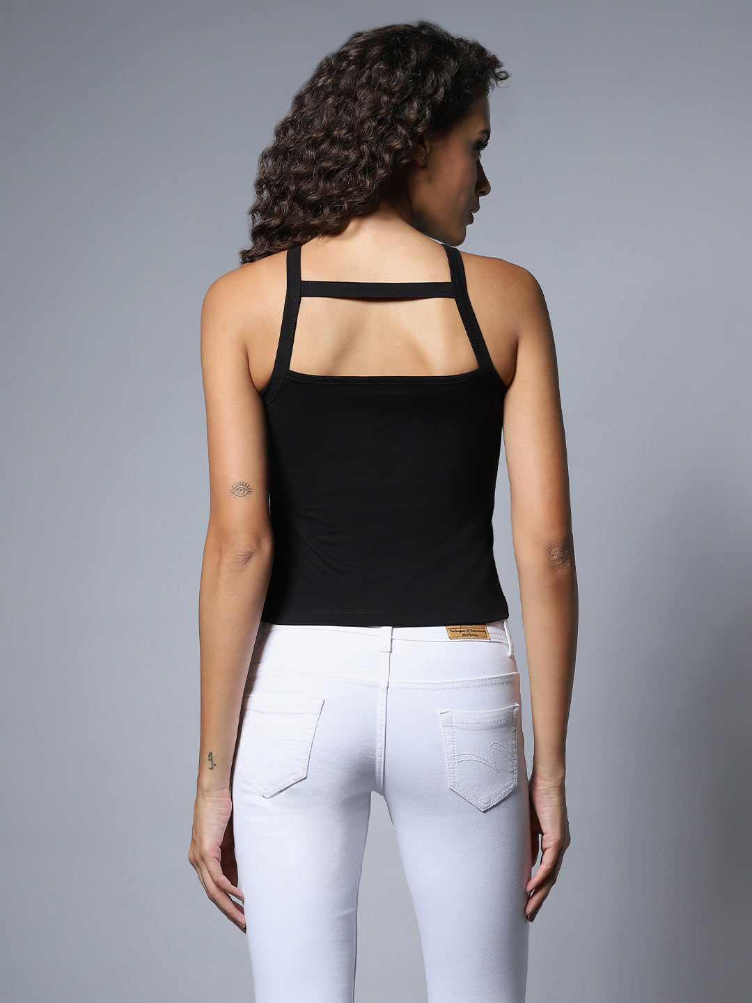 Round Neck Sleeveless Solid Tops