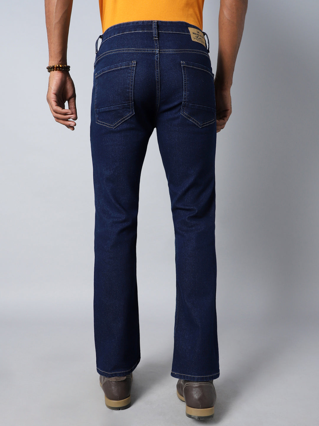 Men Bootcut Mid-Rise Clean Look Stretchable Jeans