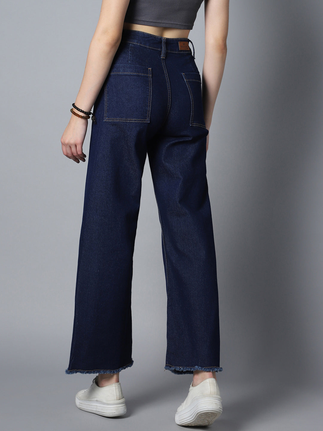 Women Straight Fit High-Rise Clean Look Stretchable Jeans