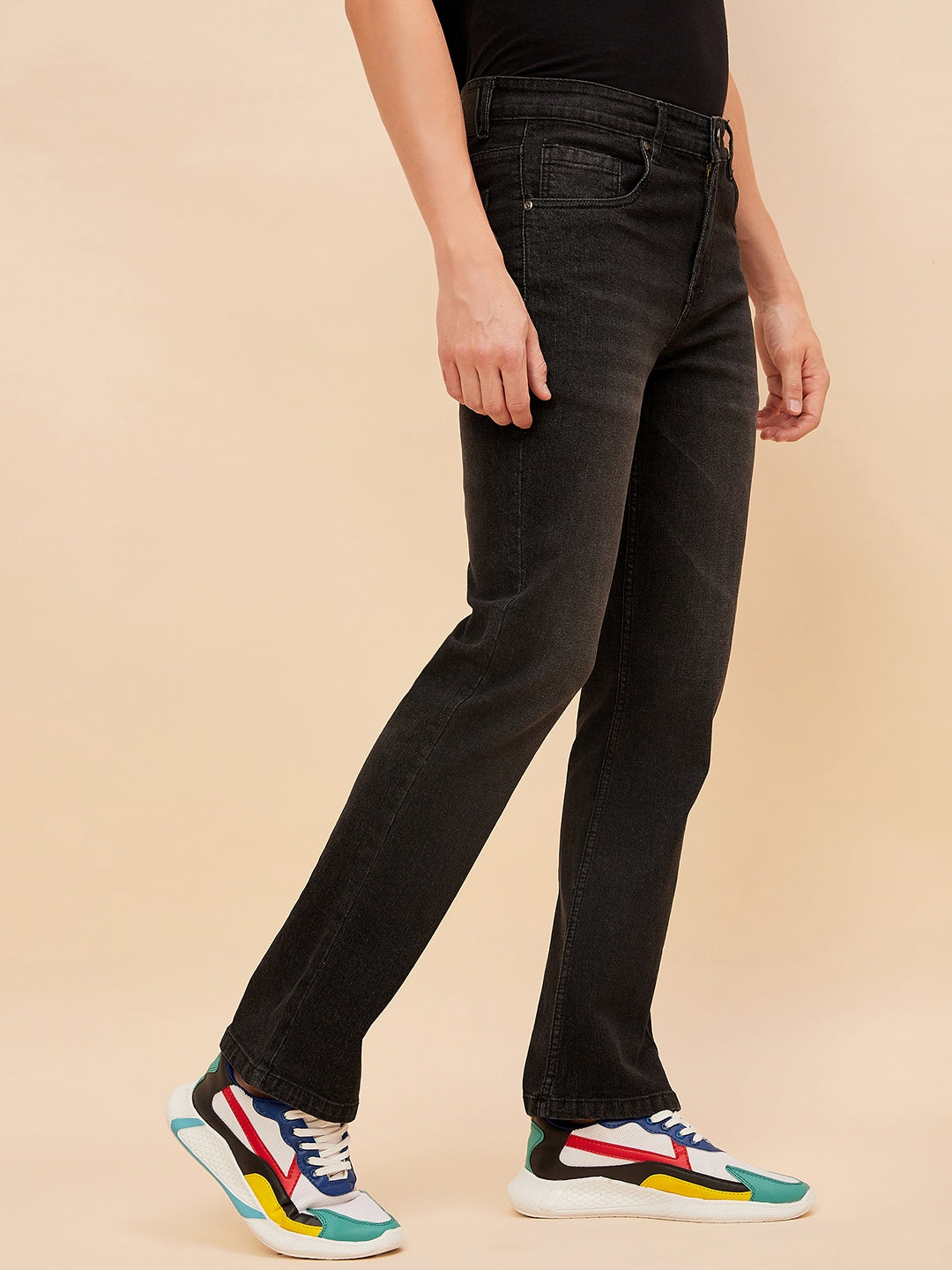 Men Bootcut Light Fade Stretchable Jeans